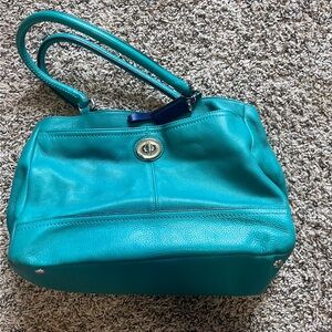 like new teal Coach bag/tote